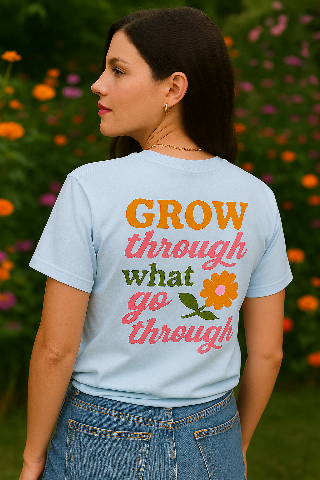 Bloom Boldly Graphic Tee – Retro Floral Aesthetic Shirt for Women | Cottagecore Garden T-Shirt