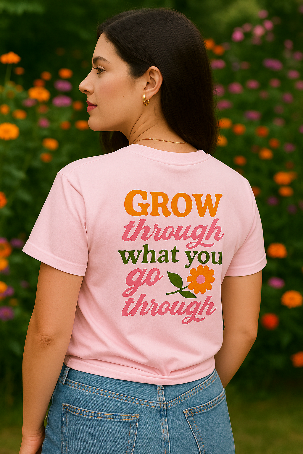 Bloom Boldly Graphic Tee – Retro Floral Aesthetic Shirt for Women | Cottagecore Garden T-Shirt