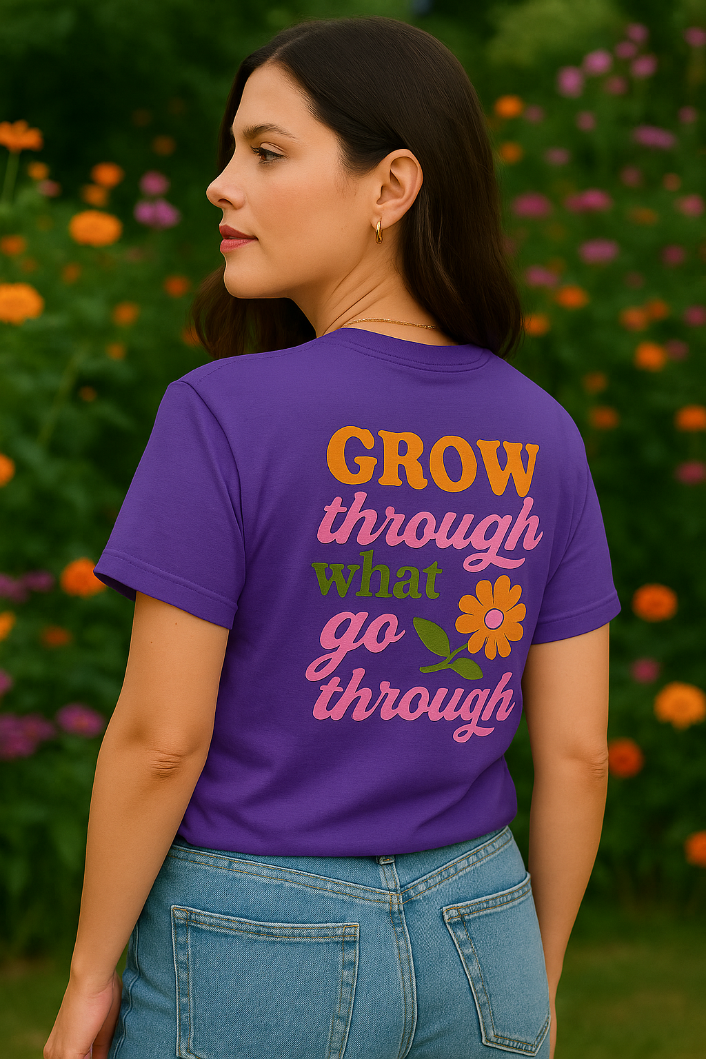 Bloom Boldly Graphic Tee – Retro Floral Aesthetic Shirt for Women | Cottagecore Garden T-Shirt