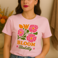 Bloom Boldly Graphic Tee – Retro Floral Aesthetic Shirt for Women | Cottagecore Garden T-Shirt