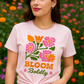 Bloom Boldly Graphic Tee – Retro Floral Aesthetic Shirt for Women | Cottagecore Garden T-Shirt