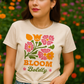 Bloom Boldly Graphic Tee – Retro Floral Aesthetic Shirt for Women | Cottagecore Garden T-Shirt