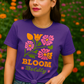Bloom Boldly Graphic Tee – Retro Floral Aesthetic Shirt for Women | Cottagecore Garden T-Shirt