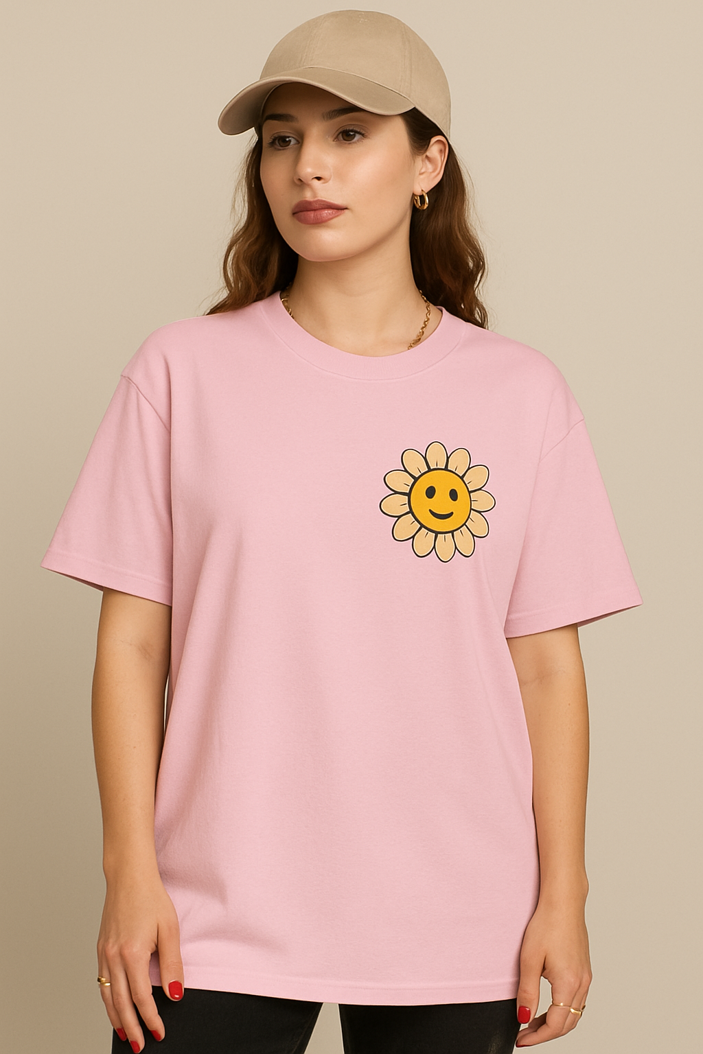 "Happy Is The New Rich T-Shirt – Smiley Face Front & Retro Quote Back | Positive Vibes Tee"