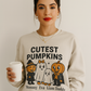 Cutest Pumpkins Halloween Family Sweatshirt, Personalized Matching Fall Ghost Pumpkin Shirts, Mommy Daddy Kids Halloween Outfit