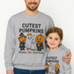 Cutest Pumpkins Halloween Family Sweatshirt, Personalized Matching Fall Ghost Pumpkin Shirts, Mommy Daddy Kids Halloween Outfit
