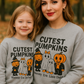 Cutest Pumpkins Halloween Family Sweatshirt, Personalized Matching Fall Ghost Pumpkin Shirts, Mommy Daddy Kids Halloween Outfit