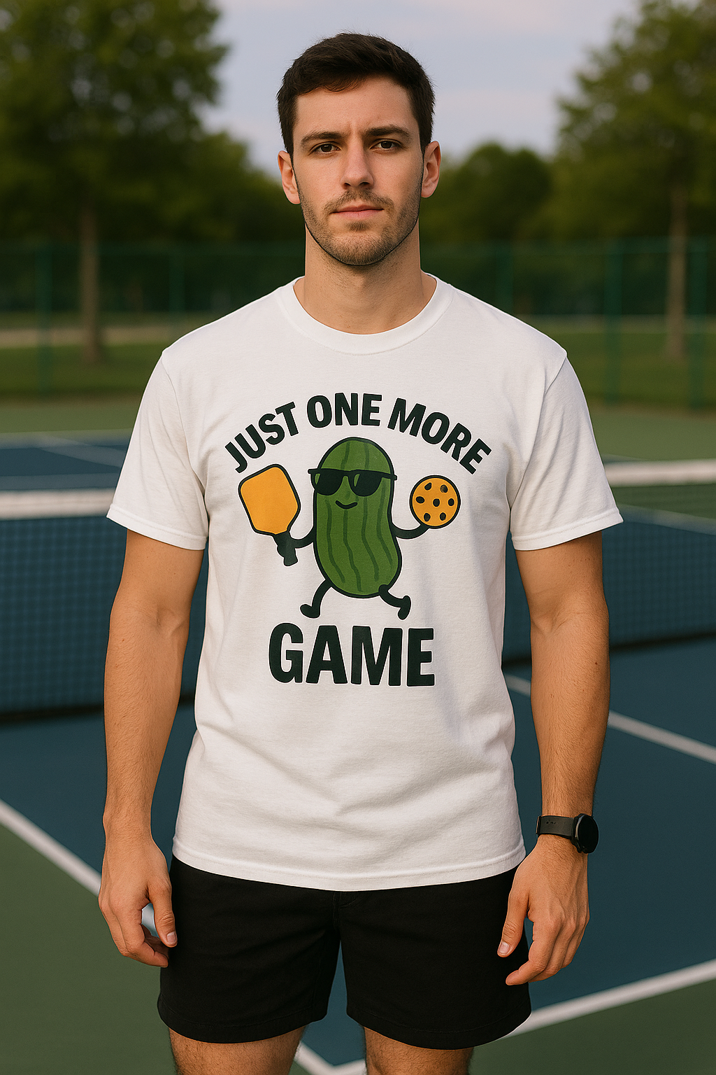 Just One More Game Pickleball T-Shirt – Funny Pickleball Graphic Tee for Men & Women | Pickleball Gift Idea