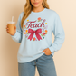 Cute Teacher Long Sleeve Shirt – Floral Teach Bow Sweatshirt – Teacher Appreciation Gift Idea- Teacher Long Sleeve Tee, Educator Gift, Cute Teacher Shirt, Classroom Style, Teacher Appreciation