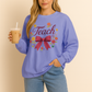 Cute Teacher Long Sleeve Shirt – Floral Teach Bow Sweatshirt – Teacher Appreciation Gift Idea- Teacher Long Sleeve Tee, Educator Gift, Cute Teacher Shirt, Classroom Style, Teacher Appreciation