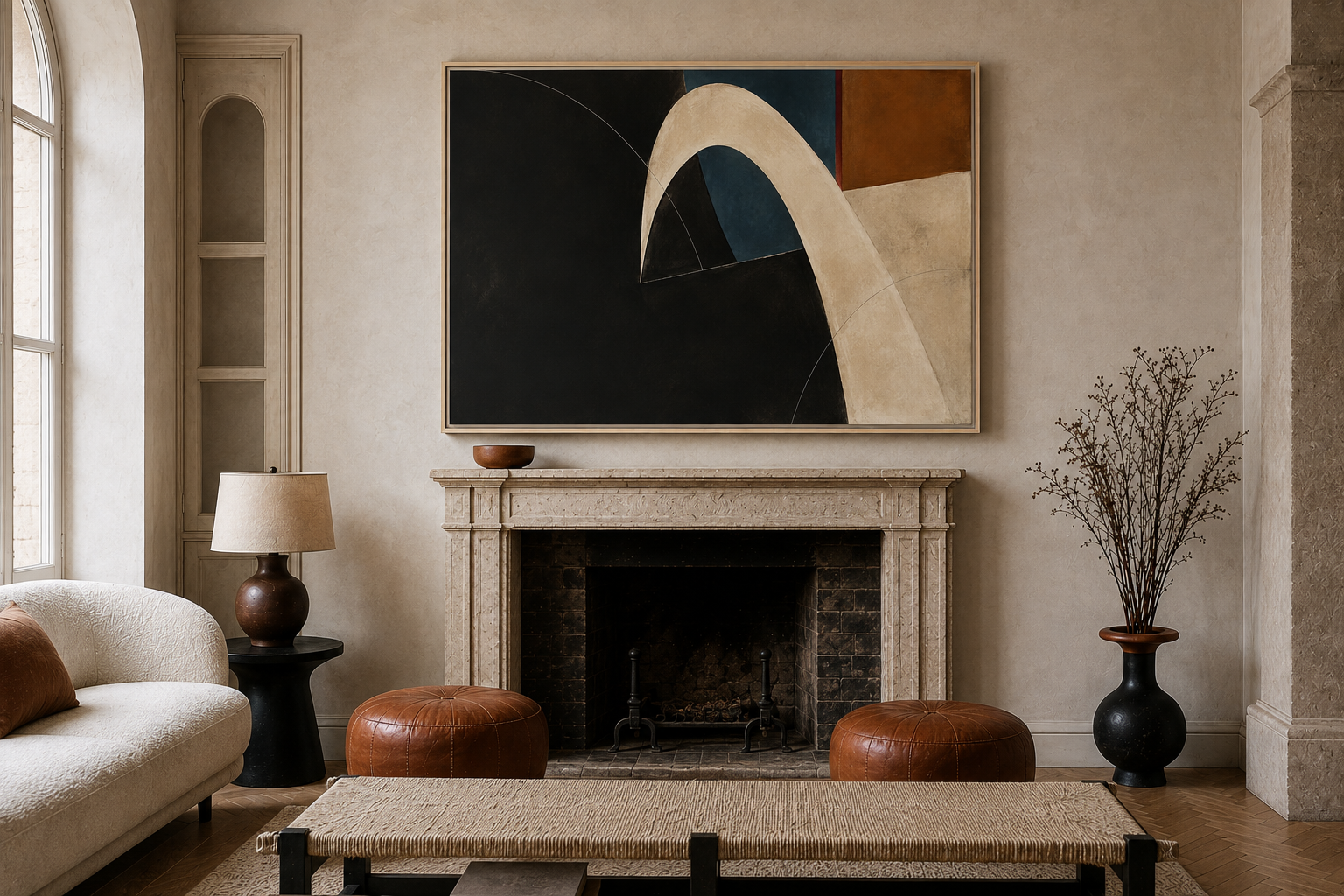 Midnight Passage No. 22 – Modern Abstract Floating Frame Canvas Wall Art