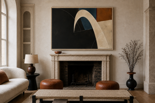 Midnight Passage No. 22 – Modern Abstract Floating Frame Canvas Wall Art