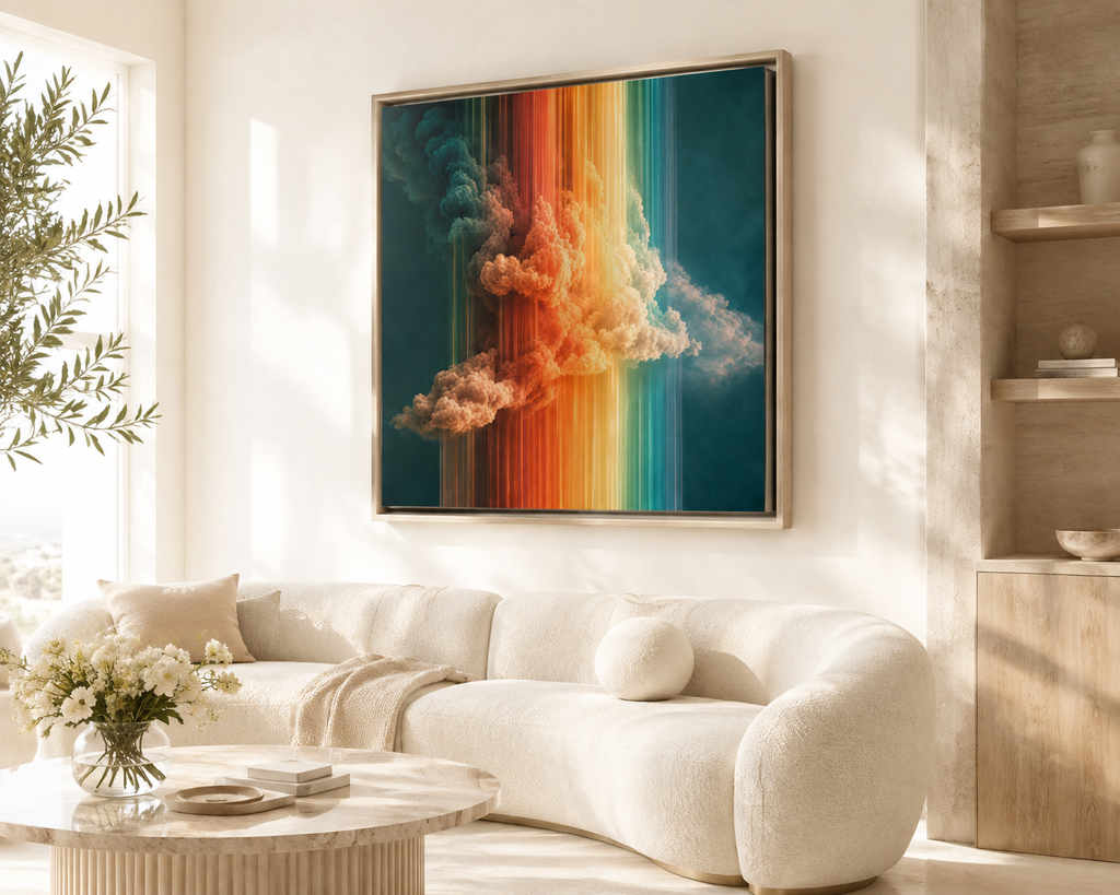 Colorful Surreal Cloud Canvas Wall Art | Luminous Drift