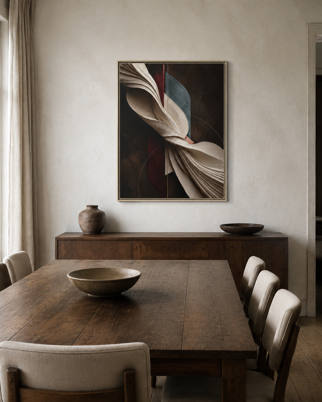 Sculptural Abstract Floating-Framed Canvas | Velvet Rift No. 17