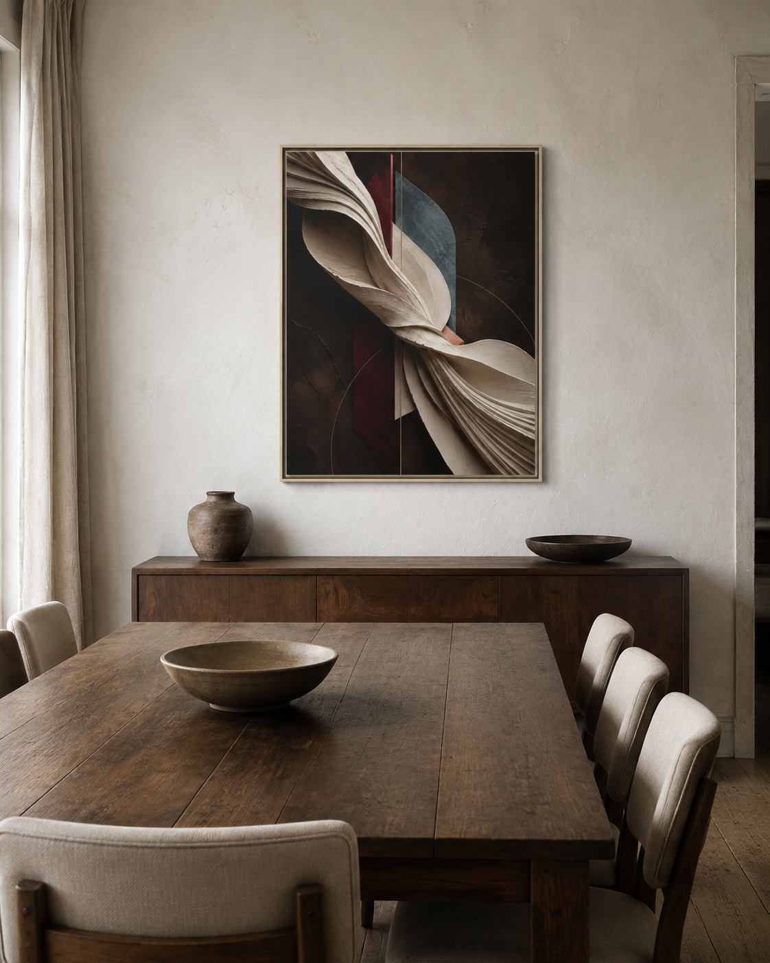 Sculptural Abstract Floating-Framed Canvas | Velvet Rift No. 17