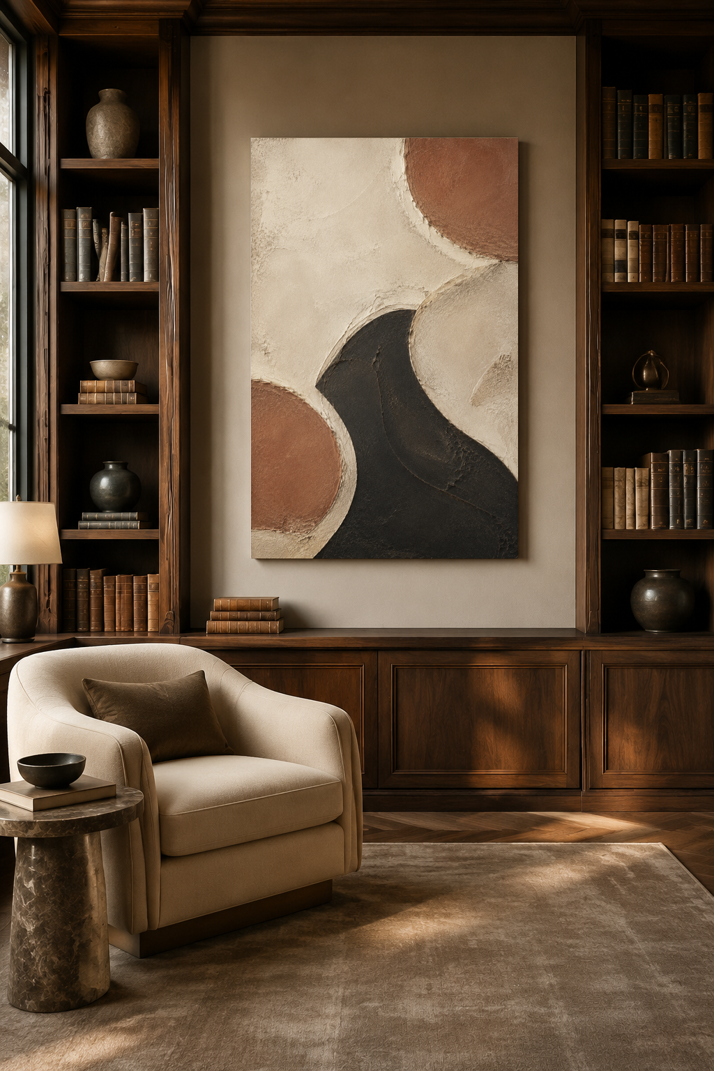 Neutral Textured-Look Abstract Canvas Wall Art | Earthen Passage