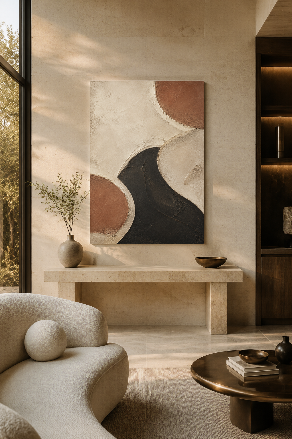 Neutral Textured-Look Abstract Canvas Wall Art | Earthen Passage
