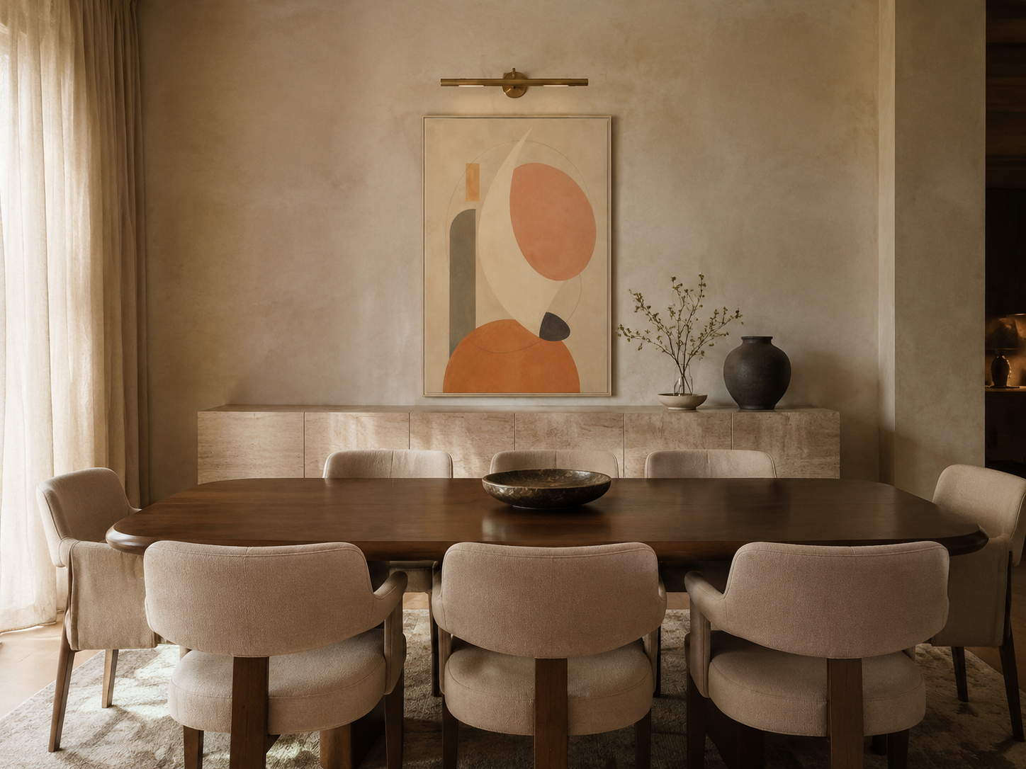 Quiet Orbit No. 23 – Modern Geometric Floating Frame Canvas Wall Art
