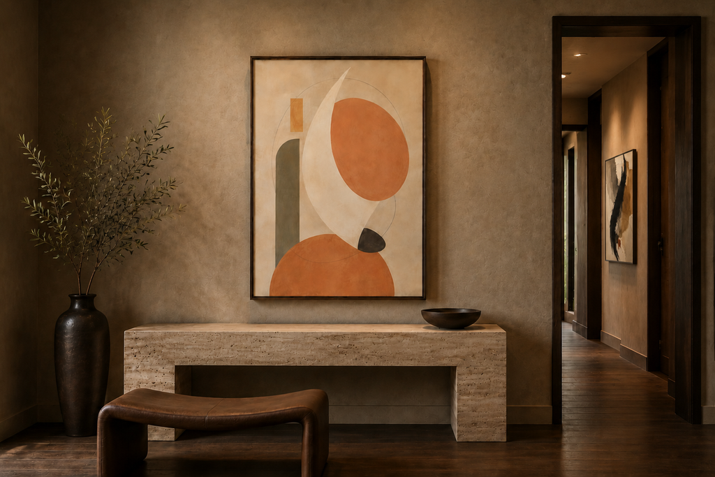 Quiet Orbit No. 23 – Modern Geometric Floating Frame Canvas Wall Art