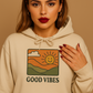 Good Vibes Retro Hoodie – Unisex Oversized Vintage Graphic Sweatshirt