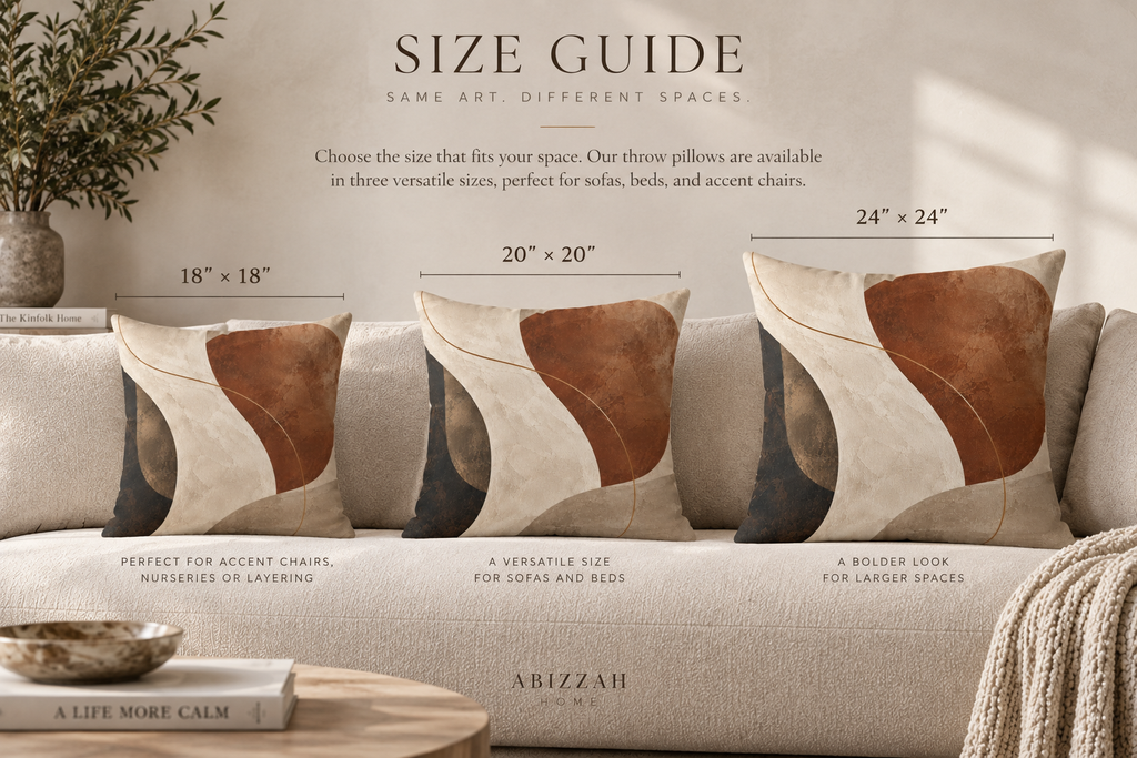Quiet Orbit No.23 — Abstract Art Cushion | Neutral Terracotta Decorative Pillow