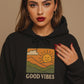 Good Vibes Retro Hoodie – Unisex Oversized Vintage Graphic Sweatshirt