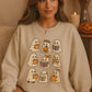 Cute Ghost Unisex Sweatshirt – Cozy Fall & Halloween Crewneck for Book Lovers, Coffee Drinkers & Pumpkin Season