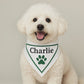 Custom Dog Bandana with Name – Personalized Pet Bandana with Paw Print – Adjustable Dog Scarf for Small to Large Dogs