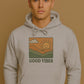 Good Vibes Retro Hoodie – Unisex Oversized Vintage Graphic Sweatshirt