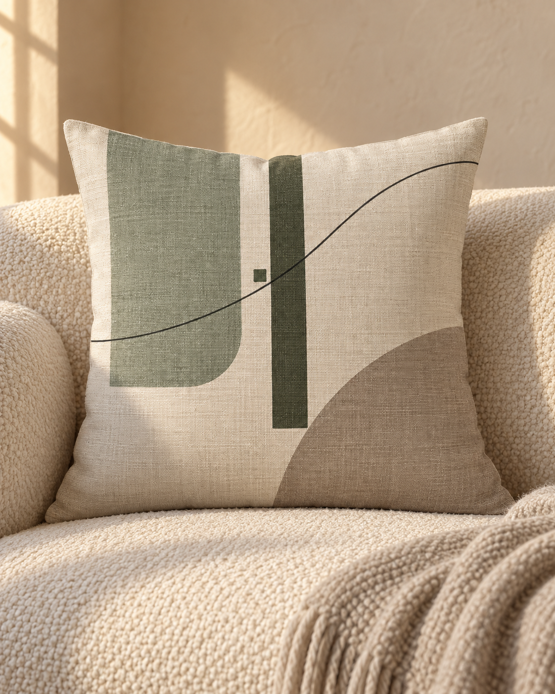 Still Terrain No. 19 | Sage Abstract Decorative Pillow