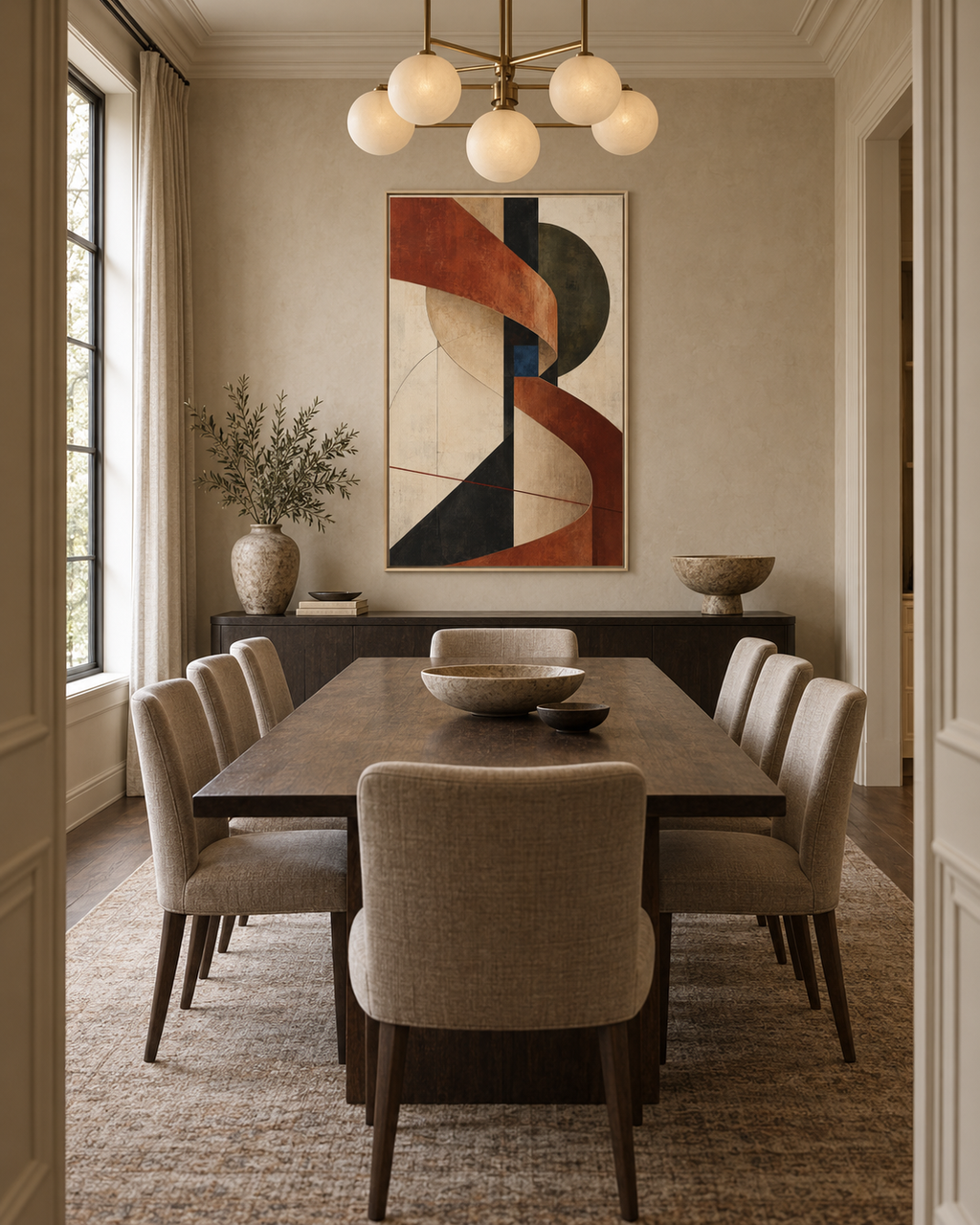 Sienna Relay No. 32 — Rust & Charcoal Abstract Canvas