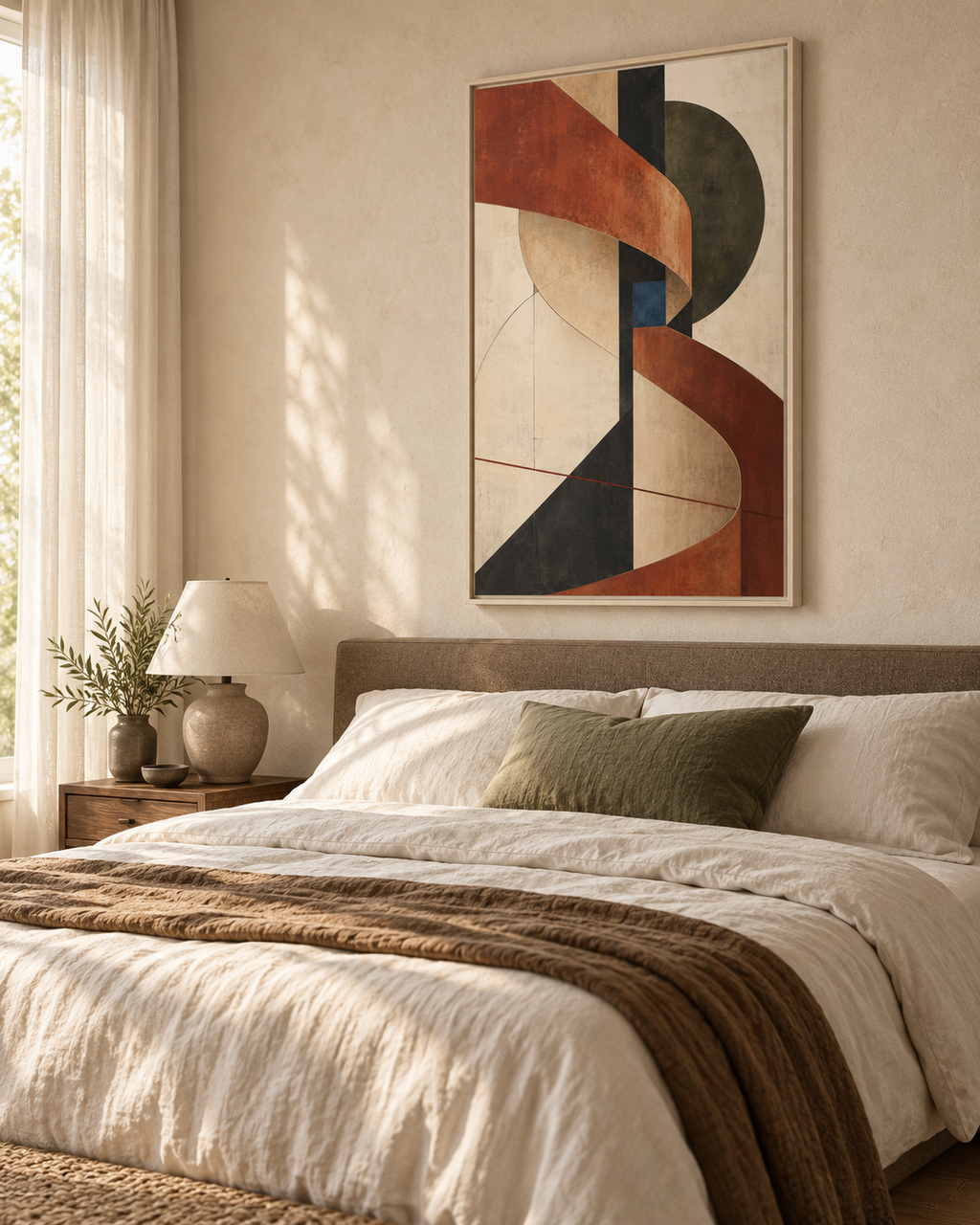 Sienna Relay No. 32 — Rust & Charcoal Abstract Canvas