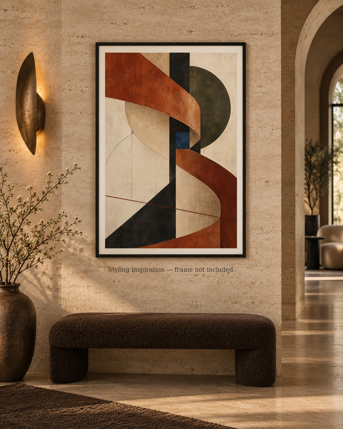 Sienna Relay No. 32 — Rust & Charcoal Abstract Fine Art Poster