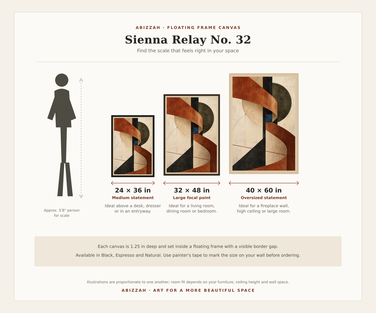 Sienna Relay No. 32 — Rust & Charcoal Abstract Canvas