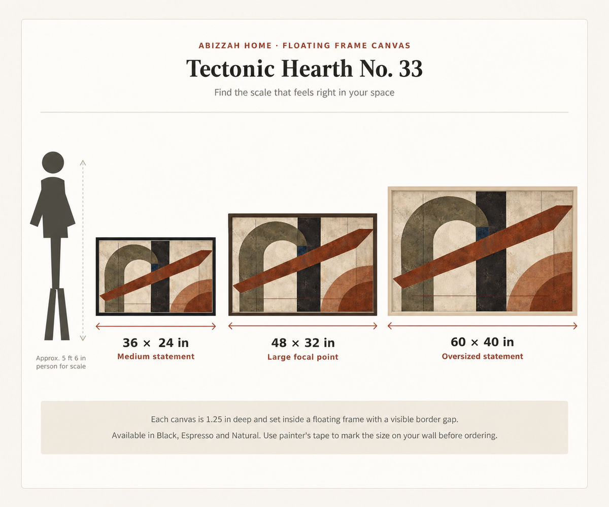 Tectonic Hearth No. 33 — Olive & Sienna Abstract Canvas Wall Art